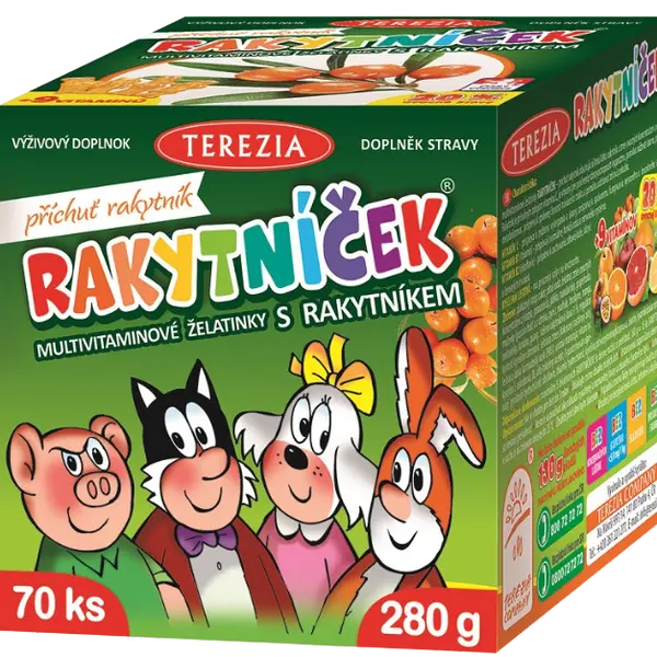 TEREZIA RAKYTNÍČEK multivitaminové želatinky 70 ks