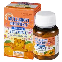DR.MULLER Müllerovi medvídci tablety s příchutí mandarinky a vitaminem C, cucavé tablety 45 ks