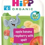 HIPP BIO Hippis 100% ovoce Jablko-Banán-Maliny-Špalda 100 g