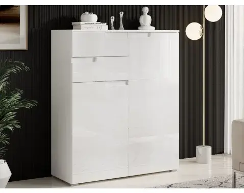 Vyšší skříňka Spice, lesklá bílá