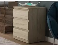 Skříňka/vysoký noční stolek Carlos 40 cm, dub sonoma, 3 zásuvky