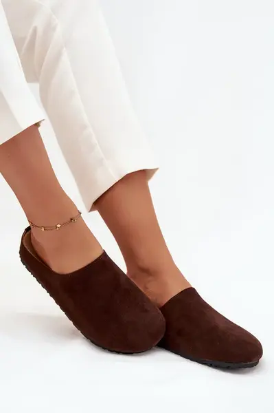 Boto Dámské pantofle na platformě čokoládové Sylviane