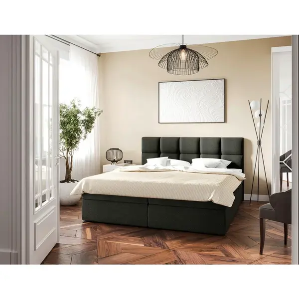 MID.YOU AMERICKÁ POSTEL, 140/200 cm, tmavě šedá