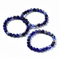 Natural Striped Agate/Banded Agate Beaded Stretch Bracelets