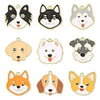 18Pcs 9 Styles Alloy Enamel Pendants