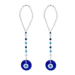 2Pcs Blue Lampwork Evil Eye Car Hanging Ornament