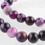 Natural Striped Agate/Banded Agate Round Bead Strands