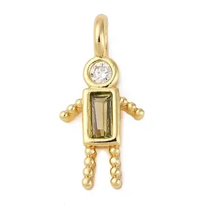 Brass Micro Pave Cubic Zirconia Pendants