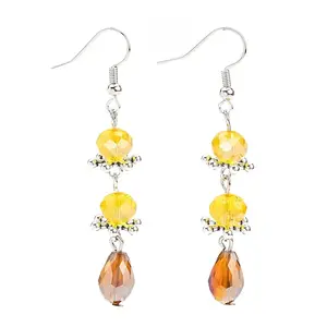 Dangling Electroplate Glass Earrings