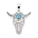 Brass and Synthetic Turquoise Pendants