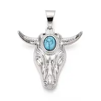 Brass and Synthetic Turquoise Pendants