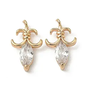 Brass Micro Pave Clear Cubic Zirconia Pendants