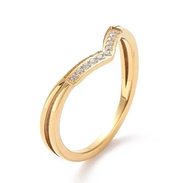 Clear Cubic Zirconia Wave Finger Ring