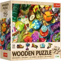 Trefl Dřevěné puzzle 501 - Barevné koktejly