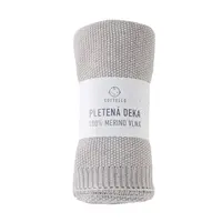 Pletená merino deka SOFTELLO - ABA svetlosivá