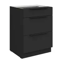 Spodní skříňka Aria 60 D 3S BB - Premium Box Barva korpusu: Černá, Barva dvířek: BL - Black AFM