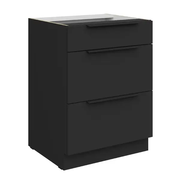 Spodní skříňka Aria 60 D 3S BB - Premium Box Barva korpusu: Černá, Barva dvířek: BL - Black AFM
