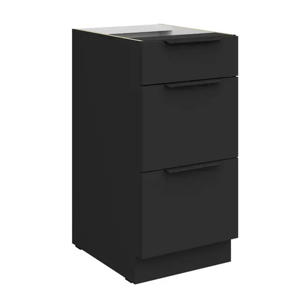 Spodní skříňka Aria 40 D 3S BB - Premium Box Barva korpusu: Černá, Barva dvířek: BL - Black AFM