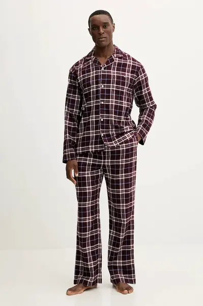 Pyžamo Tommy Hilfiger pánské, vínová barva, UM0UM03659