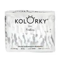 KOLORKY DAY Jednorázové eko plenky vel. S 3-6 kg 25 ks peří