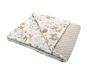 Bomimi Deka minky 100 x 75 cm lesní zvířátka, béžová xy