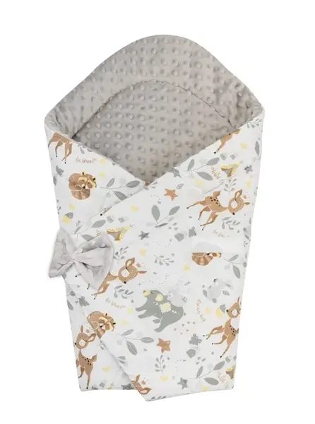 Bomimi Rychlozavinovačka oboustranná minky zvířátka, béžová