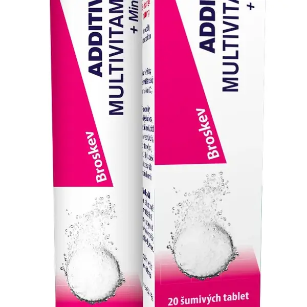 Additiva Multivitamin + Mineral broskev 20 šumivých tablet