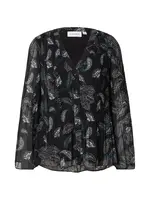 COMMA Blúzka  modrá / čierna / biela