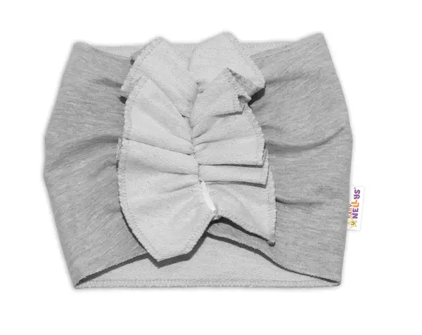 Baby Nellys Dětská čelenka Turban, šedá, 2 - 3 roky