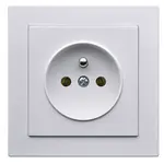 Zásuvka jednoduchá Cubus bílá 28505