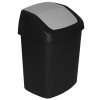 Odpadkový koš Swing top 15L černý/stříbrný 229420