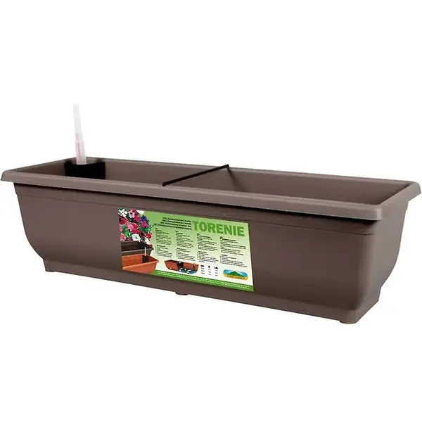 Truhlík samozavlažovací Torenie 75 x 19 x 17 - hnědo-šedý
