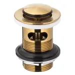 Výpusť Click-clack kulatá malá Gold s přepadem