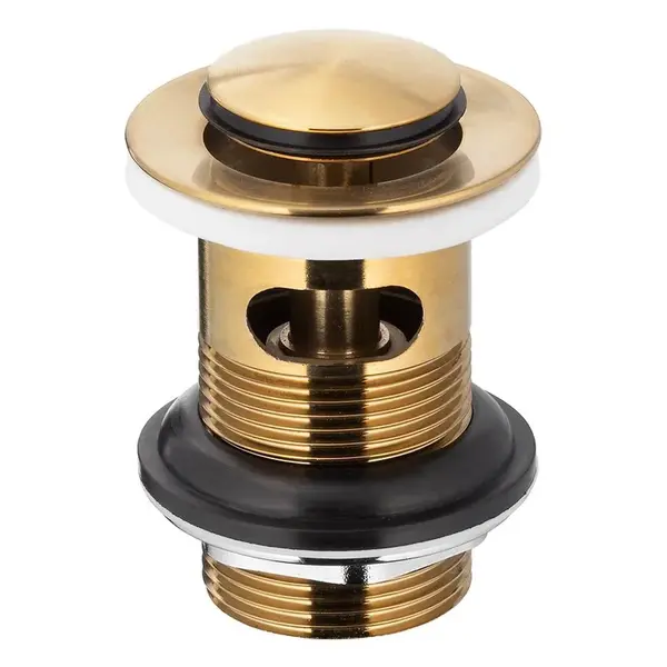 Výpusť Click-clack kulatá malá Gold s přepadem