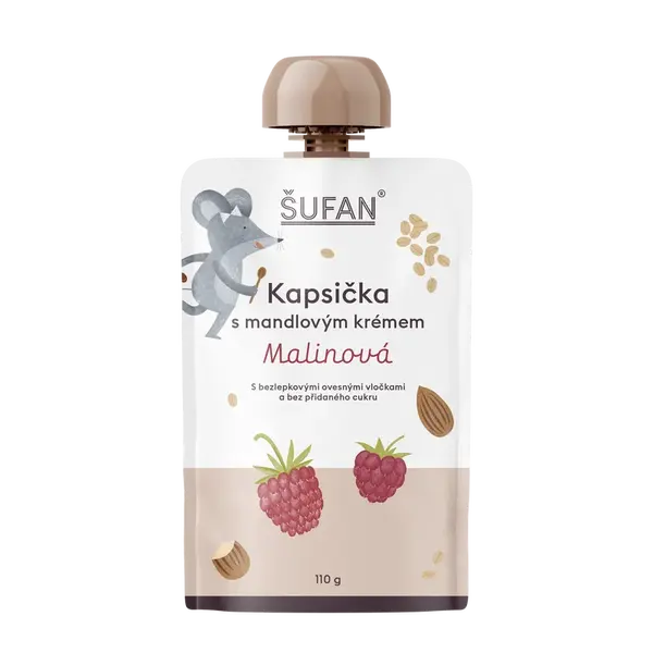 ŠUFAN Kapsička s mandlovým krémem malinová 110 g