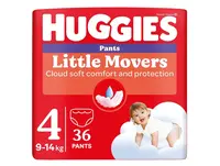 Huggies Little Movers Pants 4 9-14 kg jednorázové plenkové kalhotky 36 ks