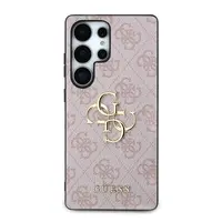 Zadní kryt Guess PU 4G Metal Logo pro Samsung Galaxy S25 Ultra, růžová