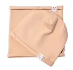 Baby Nellys Čepice s nákrčníkem bavlna, Little Bear,béžová,92/98