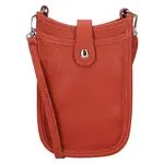 Dámska kožená kabelka na mobil a doklady Italia Limma - tehlová