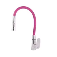 RAV SLEZÁK Amur drezová batéria so silikónovým ramienkom ružová / chróm am719.0/12r AM719.012R