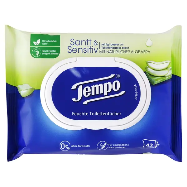 Tempo vlhčené toaletné obrúsky Sensitiv 42 ks