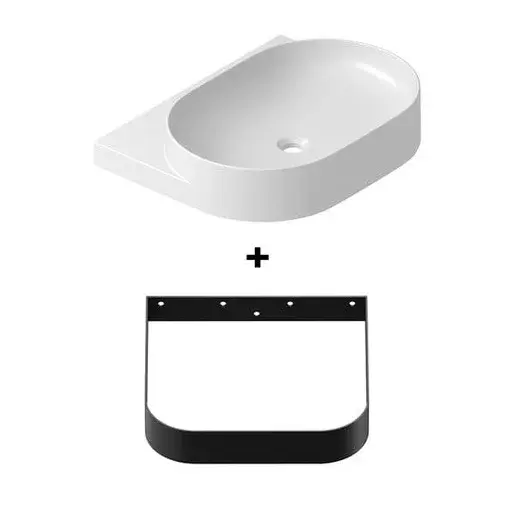 Ravak Yard konzola s umývadlom 60,5x12,5x50 cm čierna X000001533