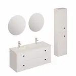 Kúpeľňová zostava s umývadlom vrátane umývadlovej batérie, vtoku a sifónu Naturel Forli biela KSETFORLI6