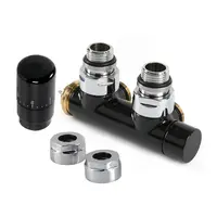 Termostatická sada ISAN rohová stredová pravá čierna O39SWCR219