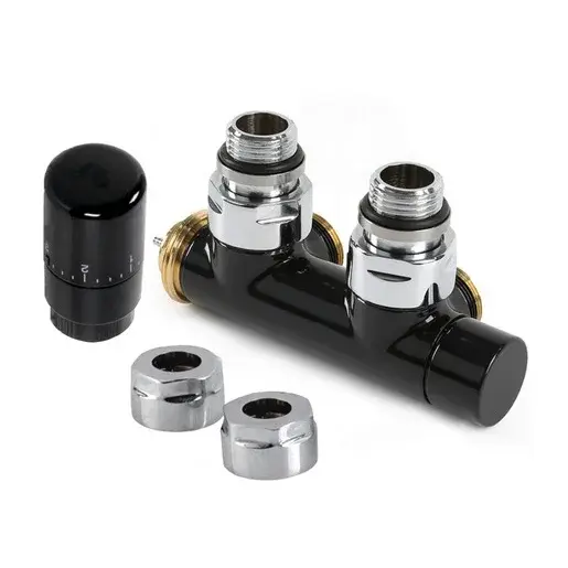 Termostatická sada ISAN rohová stredová pravá čierna O39SWCR219