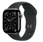 APPLE Watch 11 GPS + Cellular 42mm bridlicovo šedý titán - čierny športový remienok - M/L