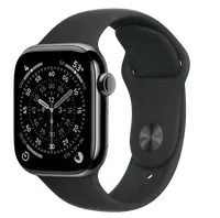 APPLE Watch 11 GPS + Cellular 42mm bridlicovo šedý titán - čierny športový remienok - M/L