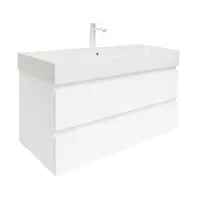 Kúpeľňová skrinka s umývadlom SAT B-Way 99x50x45 cm biela lesk BWAY2100WU2BBI