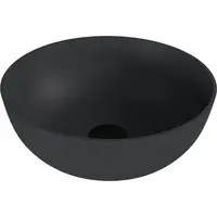 Umývadlo na dosku Polysan Banera 39x39 cm antracit mat bez prepadu 14337.51