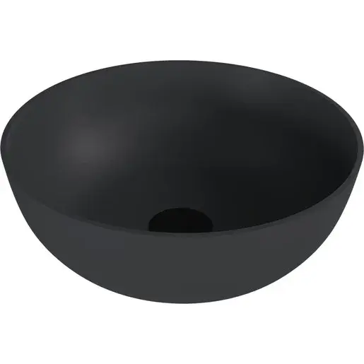 Umývadlo na dosku Polysan Banera 39x39 cm antracit mat bez prepadu 14337.51